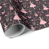 Elegant Nutcracker Ballet, Pink Tutu Clara Geschenkpapier (Rolleneckpunkt)