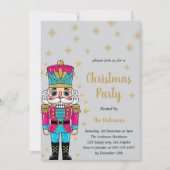 Elegant Nutcracker Christmas Party | Gold Glitter  Einladung (Vorderseite)