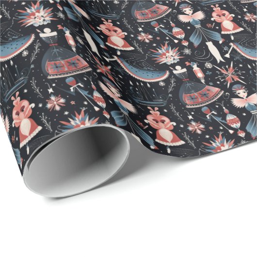 Elegant Nutcracker, Columbine Classic Geschenkpapier (Rolleneckpunkt)