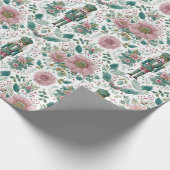 Elegant Nutcracker & Flowers Print Geschenkpapier (Ecke)
