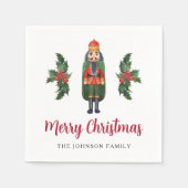 Elegant Nutcracker Frohe Weihnachten Serviette (Vorderseite)