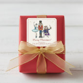 Elegant Nutcracker Merry Christmas Quadratischer Aufkleber