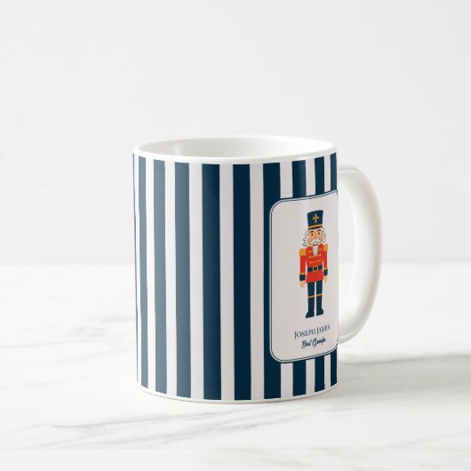 Elegant Nutcracker on The Blue Stripes Kaffeetasse (VorderseiteRechts)