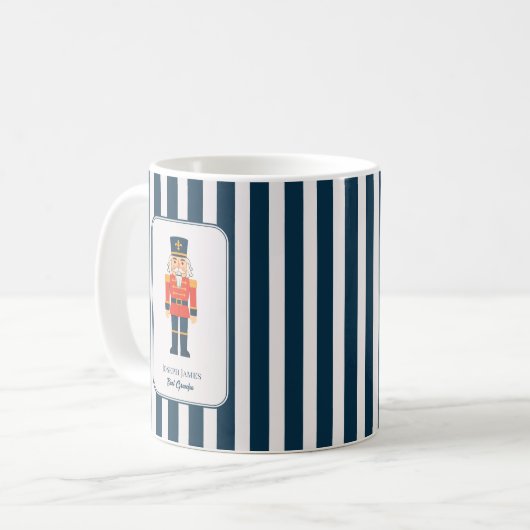 Elegant Nutcracker on The Blue Stripes Kaffeetasse (Vorderseite Links)
