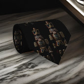 Elegant Nutcracker Soldier Black Shadow Neck Tie Krawatte