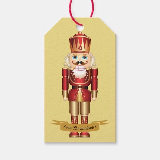 Elegant Nutcracker Toy Soldier Weihnachten Custom Geschenkanhänger (Vorderseite)
