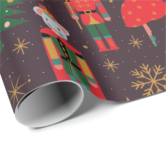 Elegant Nutcracker Weihnachten Geschenkpapier (Rolleneckpunkt)