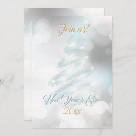 Elegant NYE Bokeh Company Holiday Card Einladung (Vorne/Hinten)