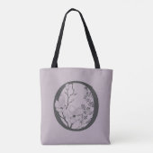 Elegant O Boho Floral Monogram Initial Lilac Gray Tasche (Rückseite)