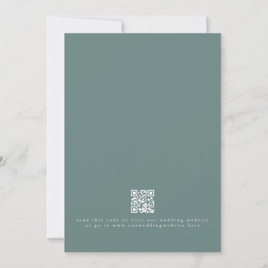 Elegant Oak Tree Green QR Code Southern Wedding Einladung (Rückseite)