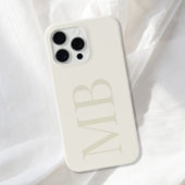 Elegant Oatmehl Minimalistisch Initial Monogram Case-Mate iPhone Hülle