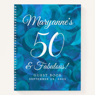 Elegant Ocean Blue 50 & Fabulous Geburtstagsparty Notizblock