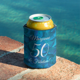 Elegant Ocean Blue 50 und fabelhafte Geburtstagspa Dosenkühler