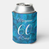 Elegant Ocean Blue 60 und Sassy Birthday Party Dosenkühler (Kanne Rückseite)