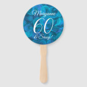 Elegant Ocean Blue 60 und Sassy Birthday Party Fächer (Vorderseite)
