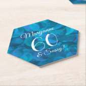 Elegant Ocean Blue 60 und Sassy Birthday Party Untersetzer (angewinkelt)
