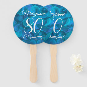 Elegant Ocean Blue 80 und Phantastische Geburtstag Fächer