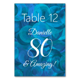 Elegant Ocean Blue 80 und Phantastische Geburtstag Tischnummer