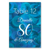 Elegant Ocean Blue 80 und Phantastische Geburtstag Tischnummer (Rückseite)