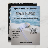 Elegant Ocean Wedding Invitation | Beach Theme | E Einladung (Vorne/Hinten)