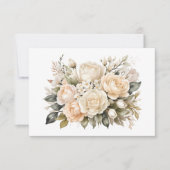 Elegant Off-White Floral Bouquet Flat Mitteilungskarte (Vorderseite)
