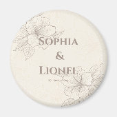 Elegant Off White Floral Wedding Magnet (Vorne)
