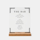 Elegant Off-White Geometric Bar Menu Acrylschild (Vorderseite)