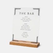 Elegant Off-White Geometric Bar Menu Acrylschild (Winkel)
