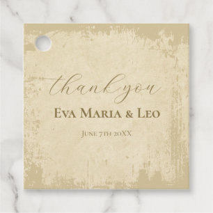 Elegant Off-White Grunge Wedding Vielen Dank Geschenkanhänger