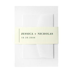 Elegant off White Modern Minimalistisch Wedding Einladungsbanderole