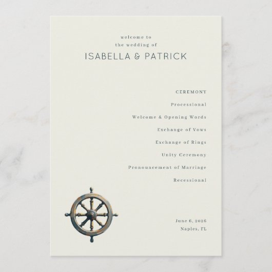 Elegant Off-White Nautical Wheel Programm (Vorderseite)