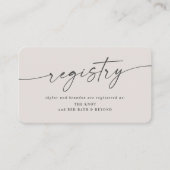 Elegant Off-White-Polterabend-Geschenkregister Begleitkarte (Vorderseite)