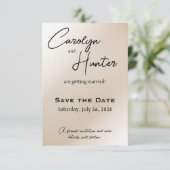 Elegant Off White Wedding Save The Date (Stehend Vorderseite)