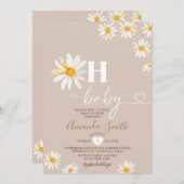Elegant Oh Baby Daisy Blume Boho Baby Shower Einladung (Vorne/Hinten)