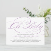 Elegant Oh Baby | Einladung der Babydusche (Stehend Vorderseite)