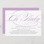 Elegant Oh Baby | Einladung der Babydusche (Vorne/Hinten)