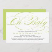 Elegant Oh Baby| Einladung zur Kinderdusche (Vorne/Hinten)