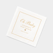Elegant Oh Baby Script Calligraphy Baby Shower Servietten Mit Folie (Links)