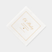 Elegant Oh Baby Script Calligraphy Baby Shower Servietten Mit Folie (Rechts)