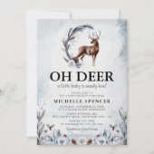 Elegant Oh Deer! Neutrale Baby-Dusche für das Wint Einladung (Vorderseite)