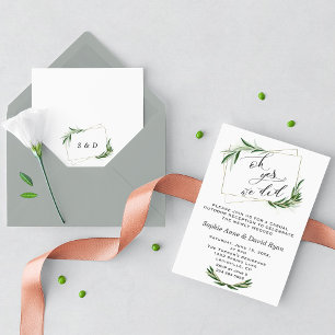 Elegant Oh Ja, Wir Haben Olive Gold Hochzeit Einladung