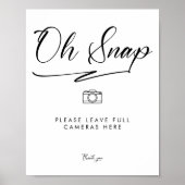 Elegant Oh Snap Disposable Camera Wedding Poster (Vorne)