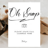 Elegant Oh Snap Disposable Camera Wedding Poster