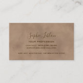 Elegant Old Brown Card with Script Name Telefonnummerkarte (Vorderseite)