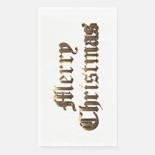 Elegant Old English Lettering Frohe Weihnachten Serviette (Vorderseite)