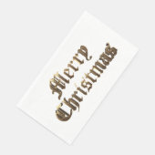Elegant Old English Lettering Frohe Weihnachten Serviette (Ecke)