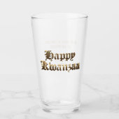 Elegant Old English Lettering Happy Kwanzaa Glas (Vorderseite)