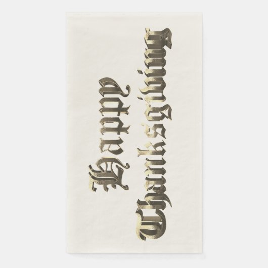 Elegant Old English Lettering Happy Thanksgiving Serviette (Vorderseite)