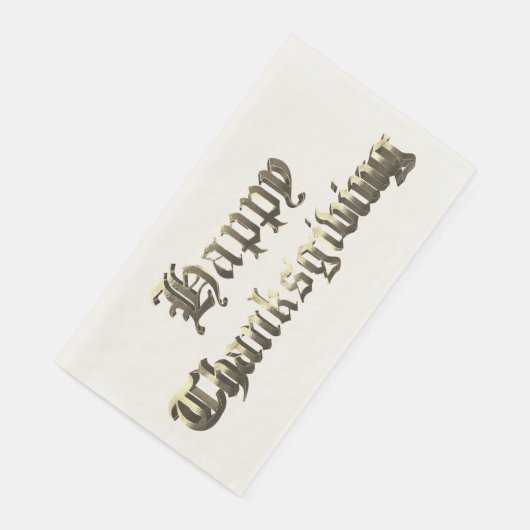 Elegant Old English Lettering Happy Thanksgiving Serviette (Ecke)