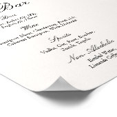 Elegant Old Money Black and Ivory Wedding Bar Poster (Ecke)
